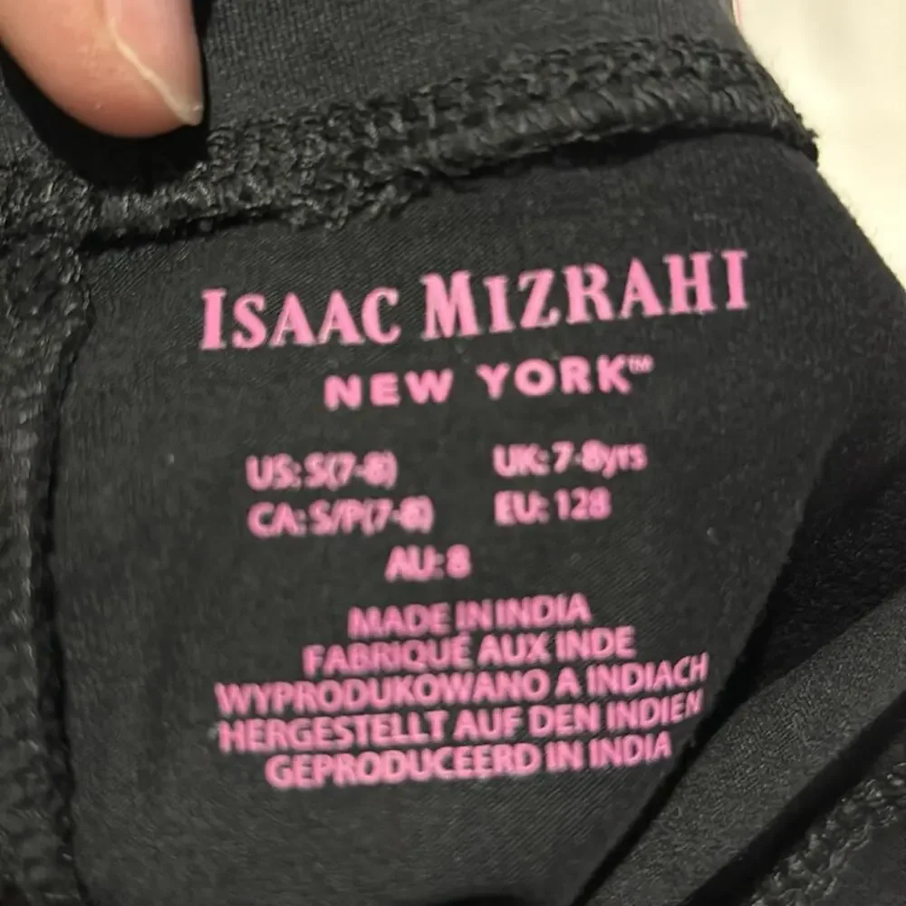 Isacc Mizrahi 7/8 black leggings sequined unicorn on ankle white gold NWT